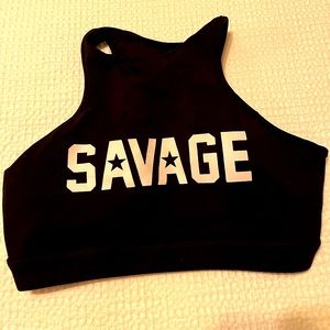 Savage Barbell high neck sports bra size medium